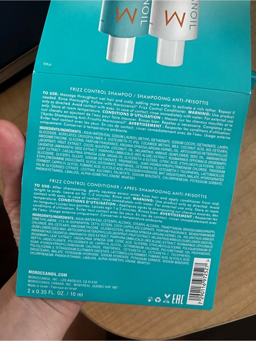 Moroccanoil Shampoo and Conditioner SAMPLE